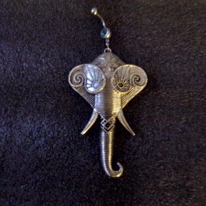 Navel Piercing ~ Bull Elephant Head W/ Head Dress
